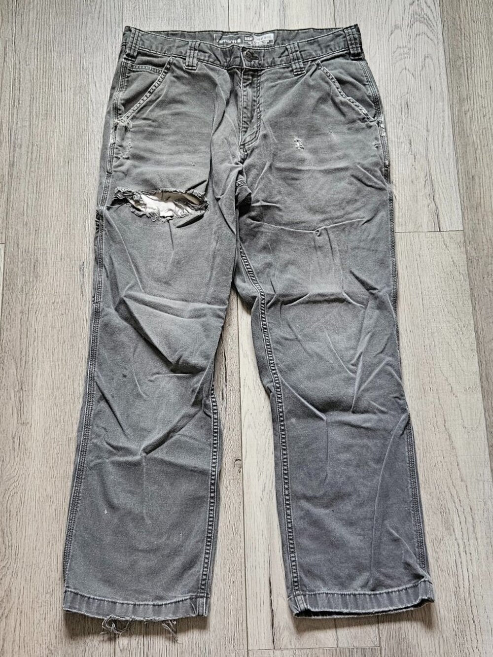 Carhartt Grey Relaxed Fit Utility Work Pants Cargo Pants Men's Size 32x28